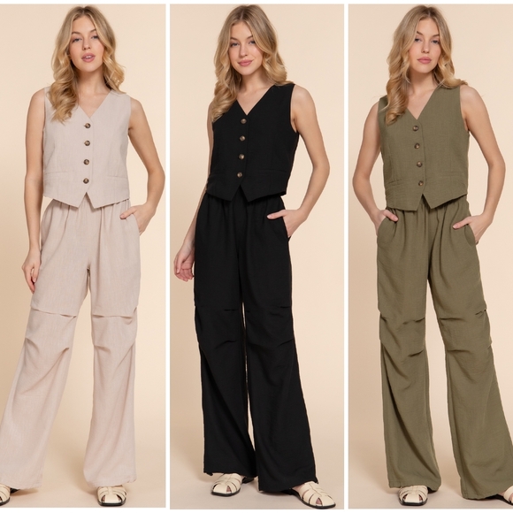 LAST ONE❗️Gorgeous Black 2-Piece Vest And Pants Set - Picture 8 of 10